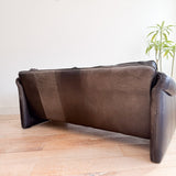 Vintage Black Leather Loveseat