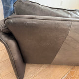 Vintage Black Leather Loveseat