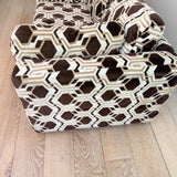 Vintage Brown/White Sleeper Sofa