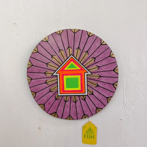 Powerhouse Hex Painting 10.5 in - Purple