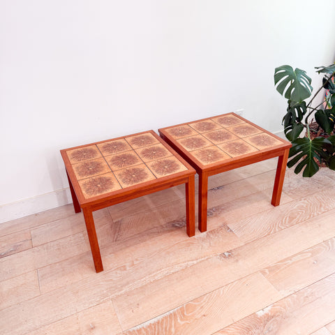 Pair of Danish Tile Top Tables