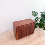 Mid Century Walnut Bar w/ Side Storage