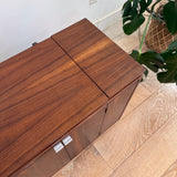 Mid Century Walnut Bar w/ Side Storage