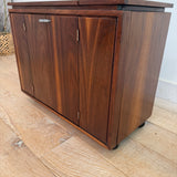 Mid Century Walnut Bar w/ Side Storage