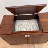Mid Century Walnut Bar w/ Side Storage