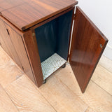Mid Century Walnut Bar w/ Side Storage