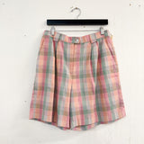 80s Tail Pastel Plaid Shorts Made in USA
