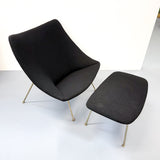 Oyster Lounge Chair + Ottoman by Pierre Paulin