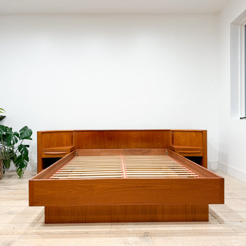 Danish Teak Queen Platform Bed by Bernhard Pedersen & Son