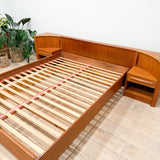 Danish Teak Queen Platform Bed by Bernhard Pedersen & Son