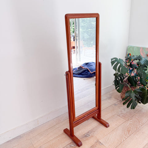 Mid Century Standing Teak Mirror