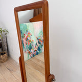 Mid Century Standing Teak Mirror