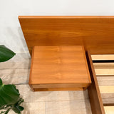 Danish Teak Queen Platform Bed w/ Floating Nightstands