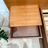 Danish Teak Queen Platform Bed w/ Floating Nightstands