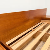 Danish Teak Queen Platform Bed w/ Floating Nightstands