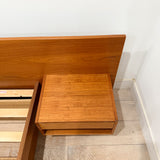 Danish Teak Queen Platform Bed w/ Floating Nightstands