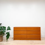 Danish Teak Low 6 Drawer Dresser