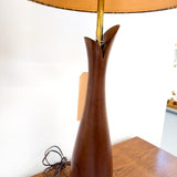 Pair of Mid Century Walnut Lamps