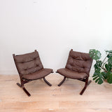 Pair of Westnofa Leather Lounge Chairs