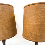 Pair of Mid Century Walnut Lamps