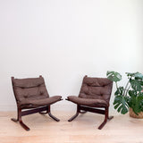 Pair of Westnofa Leather Lounge Chairs