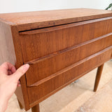 Danish Teak Nightstand w/ 3 Drawers