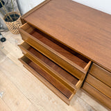 Mid Century Low 6 Drawer Dresser