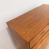 Mid Century Walnut Highboy Dresser - Inset Pulls