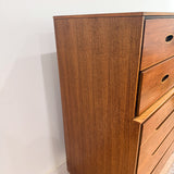 Mid Century Walnut Highboy Dresser - Inset Pulls