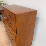 Mid Century Walnut Highboy Dresser - Inset Pulls