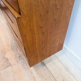 Mid Century Walnut Highboy Dresser - Inset Pulls