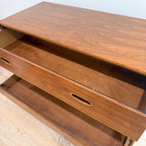 Mid Century Walnut Highboy Dresser - Inset Pulls