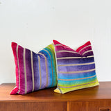 22" Vibrant Rainbow Stripe Velvet