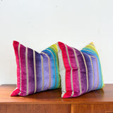 22" Vibrant Rainbow Stripe Velvet