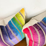 22" Vibrant Rainbow Stripe Velvet