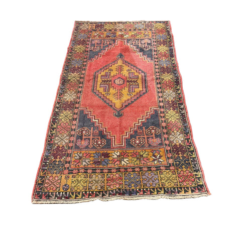 Red/Mustard Turkish Rug - 3'6x6'9