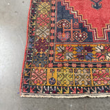 Red/Mustard Turkish Rug - 3'6x6'9