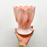 Pink Marble Plastic Tulip Planter