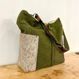 Artisnal Wool/Hide Green Bag
