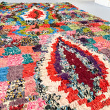 Vintage Colorful "Checkered" Moroccan Rug - 4'5x7'11
