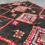 Vintage Moroccan Rug Pink and Black - 4'10x8'2