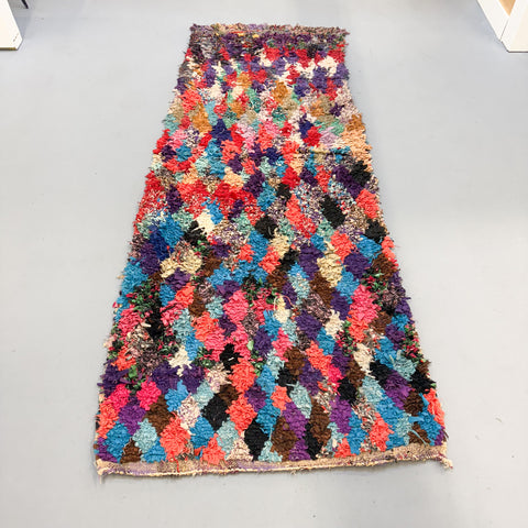 Colorful Vintage Boucherouite - 2'11x7'8