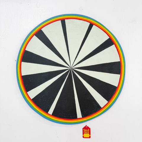 Moon Clock Hex Painting 23 in.