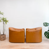Pair of Vintage Selig Lounge Chairs - New Leather
