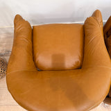 Pair of Vintage Selig Lounge Chairs - New Leather
