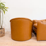 Pair of Vintage Selig Lounge Chairs - New Leather