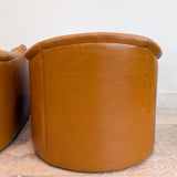 Pair of Vintage Selig Lounge Chairs - New Leather