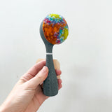 Polka Dot Scoop Puff | Green + Orange