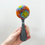 Polka Dot Scoop Puff | Green + Orange
