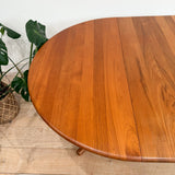 Solid Teak Dining Table w/ 1 Leaf